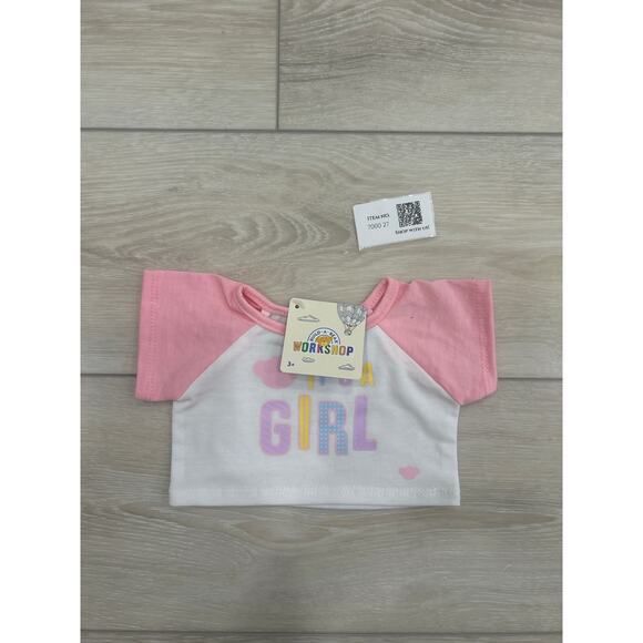 Build-A-Bear Workshop “It’s a Girl” Pink Teddy Shirt NWT - Picture 1 of 2